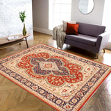 handmade Geometric Kafkaz Chobi Ziegler Rust Beige Hand Knotted RECTANGLE 100% WOOL area rug 10 x 14