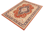 handmade Geometric Kafkaz Chobi Ziegler Rust Beige Hand Knotted RECTANGLE 100% WOOL area rug 10 x 14